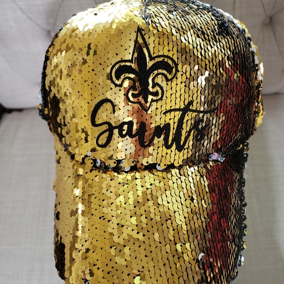 Accessories - New Orleans Saints black and gold sequins hat